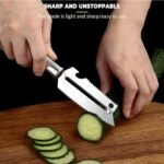 5-in-1 Multifunctional Vegetable Peeler – Stainless Steel Kitchen Peeler with Julienne Cutter, Serrated Blade, Fruit & Potato Peeler, Ergonomic Handle for Vegetables and Fruits - Image 6