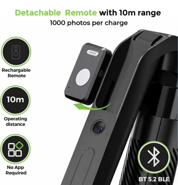 TT07 Tracking Gimbal Selfie Stick with 1.8 m Extension, Auto Face Tracking & 360° Rotation - Image 3