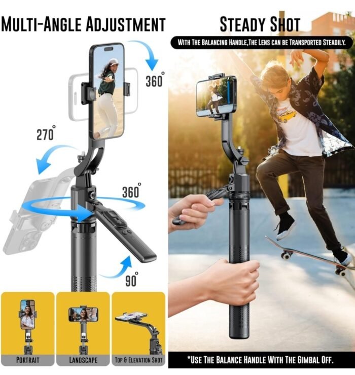 TT07 Tracking Gimbal Selfie Stick with 1.8 m Extension, Auto Face Tracking & 360° Rotation - Image 5