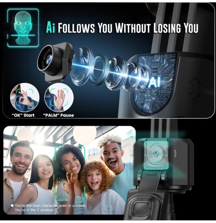 TT07 Tracking Gimbal Selfie Stick with 1.8 m Extension, Auto Face Tracking & 360° Rotation - Image 6