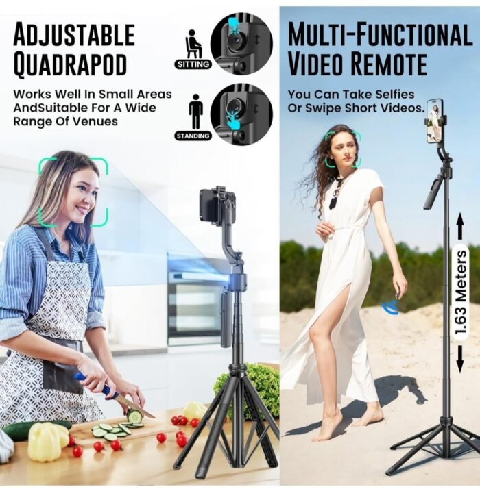 TT07 Tracking Gimbal Selfie Stick with 1.8 m Extension, Auto Face Tracking & 360° Rotation - Image 7