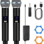 Professional Dual Wireless Microphone for Karaoke & Singing – 2.4GHz Portable Dynamic Mic for Streaming & Live Performance