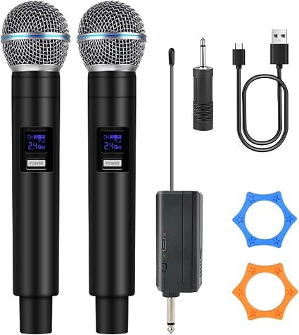1 Professional Dual Wireless Microphone for Karaoke & Singing – 2.4GHz Portable Dynamic Mic for Streaming & Live Performance - Image 1