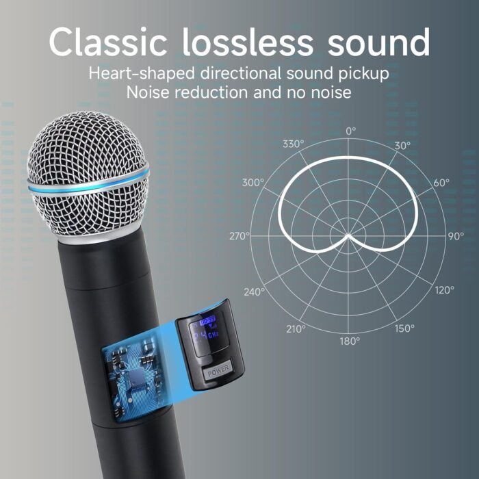 Professional Dual Wireless Microphone for Karaoke & Singing – 2.4GHz Portable Dynamic Mic for Streaming & Live Performance - Image 6