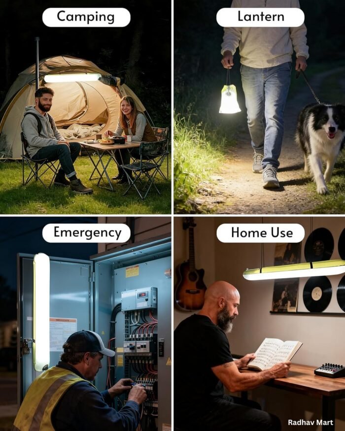 Inflatable Solar Tubelight | Solar Lantern Light | USB Rechargeable Light | 4 Lighting Modes | IP66 Waterproof | Portable and Lightweight Tent Light | Power Bank | Portable, Foldable Camping Light - Image 6