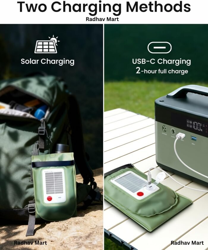 Inflatable Solar Tubelight | Solar Lantern Light | USB Rechargeable Light | 4 Lighting Modes | IP66 Waterproof | Portable and Lightweight Tent Light | Power Bank | Portable, Foldable Camping Light - Image 7